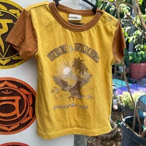 Spell Yellow and Brown Short Sleeve Tee with Eagle Graphic